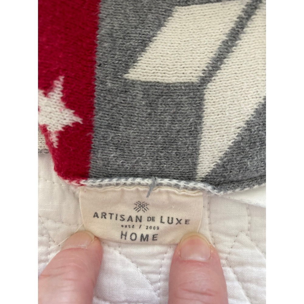 Winter-themed, reversible 100% cotton knit Artisan de Luxe Home throw blanket - Picture 3 of 10